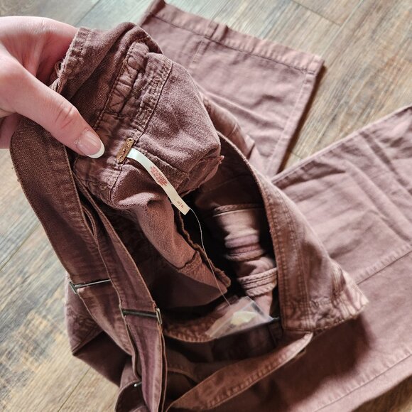 Free People Think About Me Overalls Size Small in Washed Mauve - Picture 9 of 9